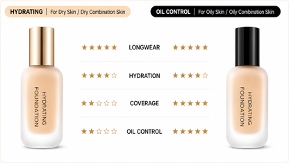 Non-caking long-lasting hydrating oil-controlling foundation for dry skin
