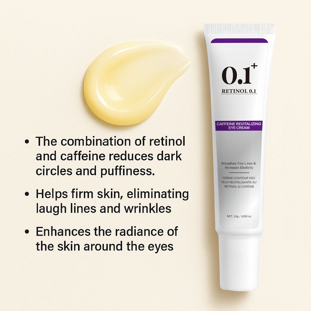 Retinol 0.1 Caffeine Eye Cream for Firming, Anti-Wrinkle, and Brightening