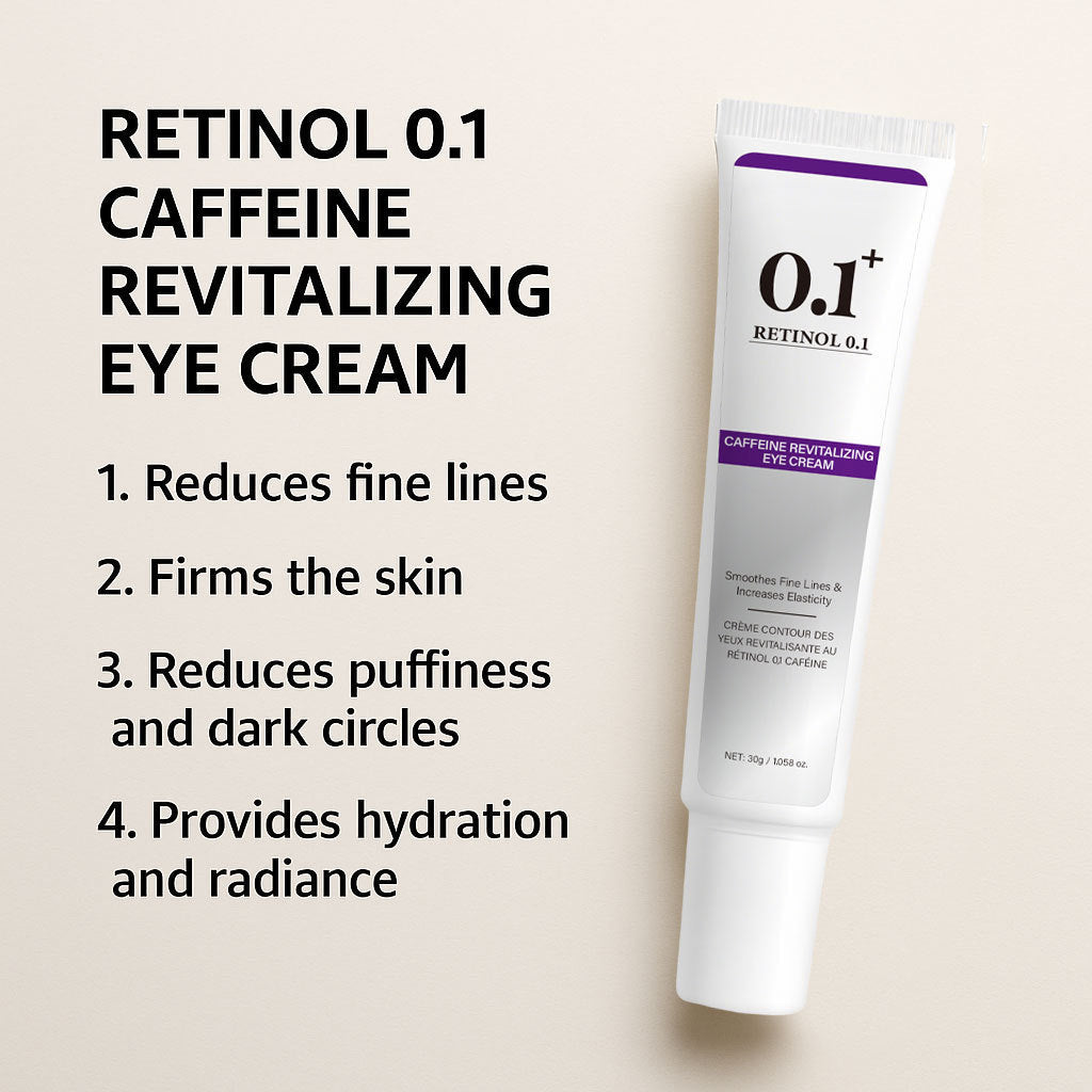 Retinol 0.1 Caffeine Eye Cream for Firming, Anti-Wrinkle, and Brightening