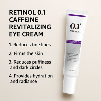 Retinol 0.1 Caffeine Eye Cream for Firming, Anti-Wrinkle, and Brightening